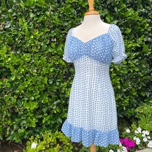 Blue polka dot sundress